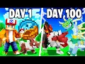 I Spent 100 DAYS as a HYBRID FOSSIL TRAINER in Pokemon Minecraft Vs my Rival Duos Cobblemon