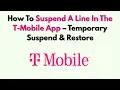 How To Suspend A Line In The T-Mobile App - Temporary Suspend Restore