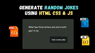 Random Jokes Generator Using HTML CSS JS Web Development Project JavaScript API Demo