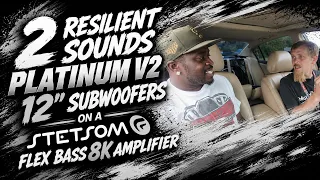 2 RESILIENT SOUNDS PLATINUM V2 12 SUBWOOFERS ON A STETSOM FLEX BASS 8K AMPLIFIER