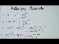 ALGEBRA Multiplying Monomials Grade 7