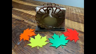 Thanksgiving Leaf Coasters Turkey Napkin Holder 3D Print
