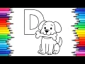 How to Color D for Dog Letter D Coloring Fun made for Kids Toddlers