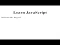 Learn JavaScript - Full Course for Beginners