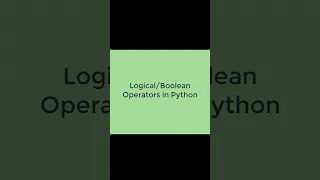 Operators in Python