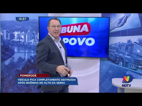 Pomerode: veículo fica completamente destruído após incêndio no Alto da Serra