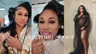 GET READY WITH ME FOR MY MATERNITY SHOOT | Hair, Makeup & Behind the Scenes