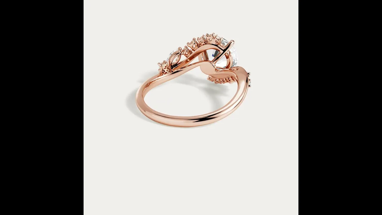 Winona丨Round Cut Lab-Grown Diamond Crossover Engagement Ring