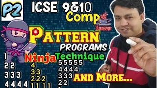 Part 2 Smart Way To Solve Java Pattern Program with Ninja technique Icse class 9th and 10th