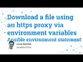 Download a file using an HTTPS proxy via environment variables - Ansible get
