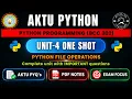Python Programming Unit 4 One Shot AKTU B Tech CSE BCC302