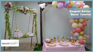 Elegant Easter Decor Tutorial DIY How To Tableclothsfactory com