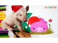 Letter X for Xmas Pig coloring pages - Learning colors for kid and preschool