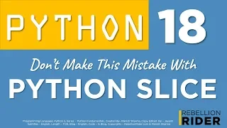 Python tutorial 18 Python Slice Operator Part 3 by Manish Sharma
