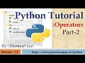 Python Tutorial for Beginners Operators in Python Part 2
