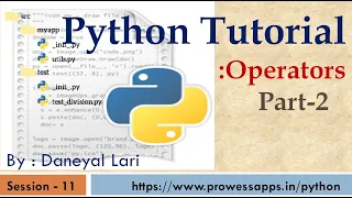 Python Tutorial for Beginners Operators in Python Part 2