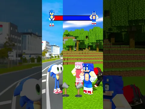 Real Sonic VS Minecraft Sonic Phonk Battle😱 Who Will Win?😨 Help Sonic?🙏