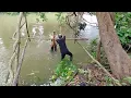 Lagu camping di atas sungai saat banjir membagun shelter gantung fishing makan enak tidur nyenyak
