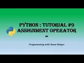 Python Operators Assignment Operators Learn Python for Data Science