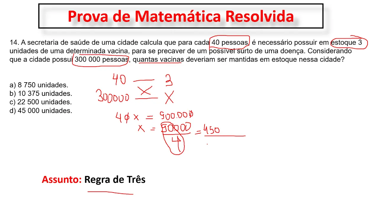 Regra de Três Concurso Agente Comunitário de Saúde Prova de Matemática