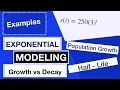 How to Model Exponential Functions Populations Growth and Half-Life