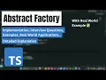 Abstract Factory Pattern in Typescript Creational Design patterns Real World Example