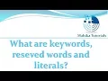 Java Interview 17 - What are java keywords reseved words and literals
