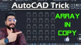 AutoCAD Tricks ARRAY IN COPY Use Array Command in Copy Command AutoCAD Hack