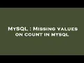 MySQL Missing values on count in mysql