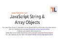 JavaScript String and Array Objects By Tutoslive