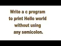 printf without using semicolon