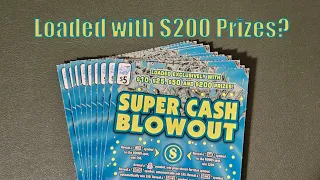 Going for all the 200s with a stack of the Super Cash Blowout Scratchers