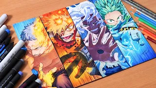 Drawing Midoriya, Shigaraki, Bakugo and All For One | From My Hero Academia