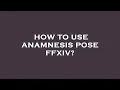 How to use anamnesis pose ffxiv
