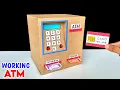 How to Make ATM Machine Working Atm card Personal ATM Machine with Cardboard Diy ATM Project