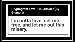 Cryptogram Level 100 Letters and Numbers