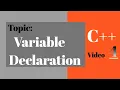 Variable Declaration and Initialization in Lecture 4
