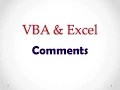VBA Excel Lesson 1 Comments