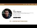 How to Create a Responsive Portfolio Website with HTML CSS and JScript Part 7 Footer Section