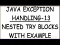 NESTED TRY BLOCKS IN JAVA EXCEPTION HANDLING