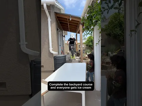 We built a backyard course with mom’s furniture 🤫