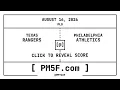 Texas Rangers TEX Athletics ATH MLB Final Box Score AUGUST 16 2026