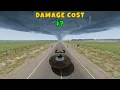 600 MPH Cars vs Tornado Damage Cost Test BeamNG Drive