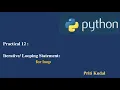 Python Lecture 12 Iterative Looping Statement for loop