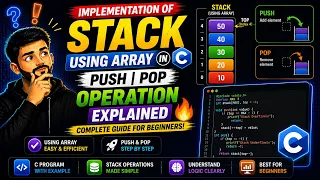 Stack Implementation Using Array in C Code Explanation