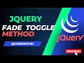 jQuery fade Toggle Method jQuery Tutorial