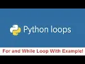 Python Tutorial for Beginners How to use For and While Loop in Python Programming