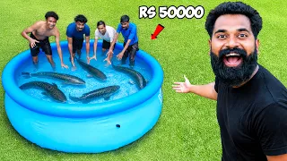 Fish Hunting Challenge | Who Catches More Fish Wins RS 50000| M4 Tech |