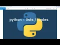 Python Lesson - lists and tuples