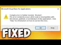 Fix Compile Error in Hidden Module This Error Commonly Occurs When Code is Incompatible Excel Word
